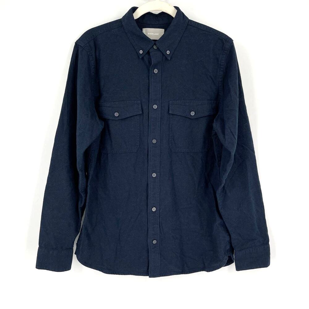 Everlane The Brushed Flannel Shirt Blue Size Medium